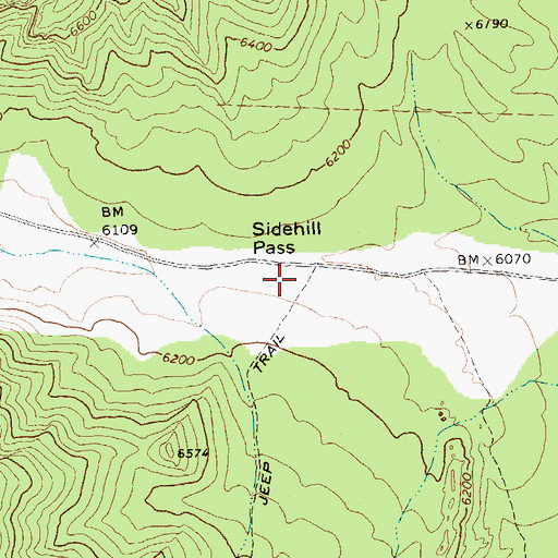 Topographic Map of Sidehill Pass, NV