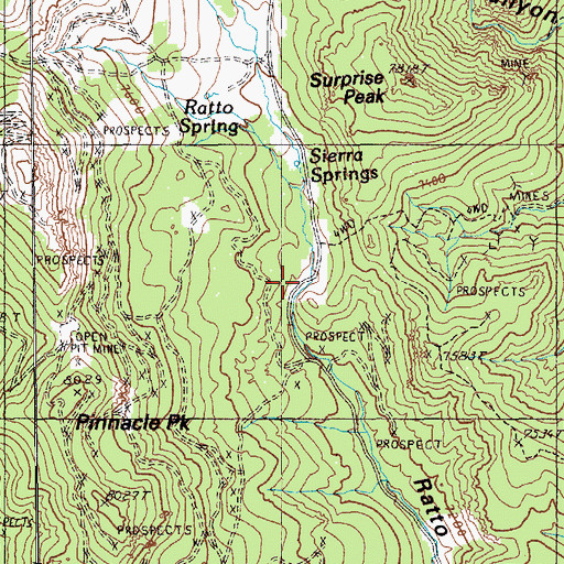 Topographic Map of Sierra Springs, NV