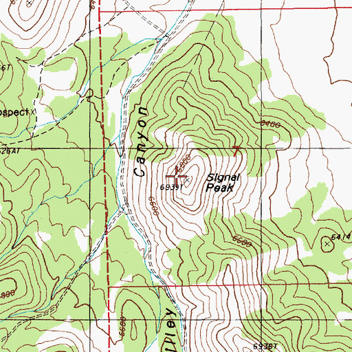 Topographic Map of Signal Peak, NV