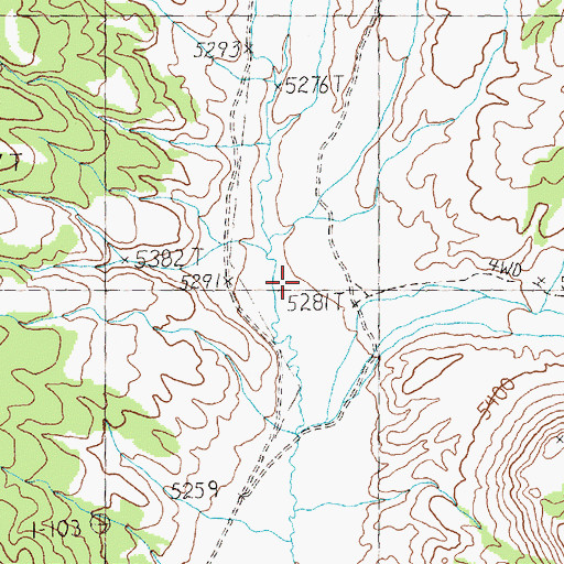 Topographic Map of Silver Creek, NV