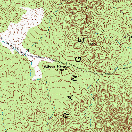 Topographic Map of Silver King Pass, NV