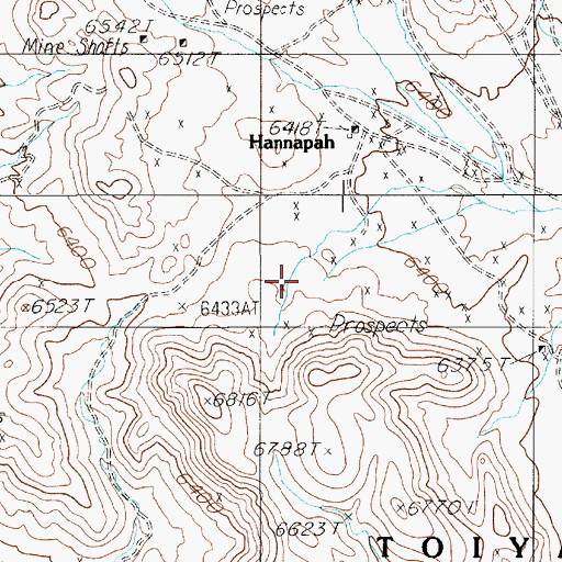 Topographic Map of Silver Leaf Mine, NV