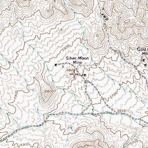 Topographic Map of Silver Moon Mine, NV