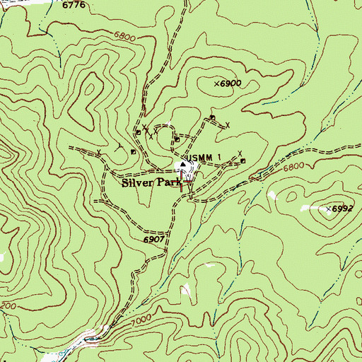 Topographic Map of Silver Park, NV