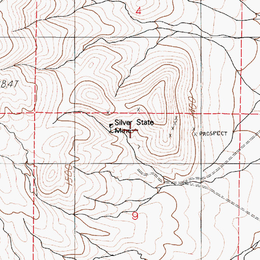 Topographic Map of Silver State Mine, NV