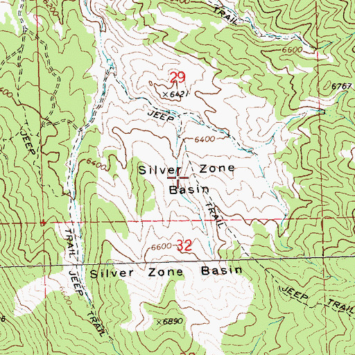 Topographic Map of Silver Zone Basin, NV
