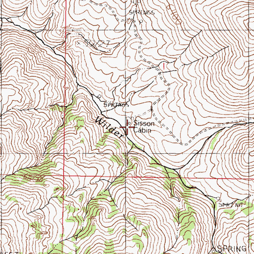 Topographic Map of Sisson Cabin, NV