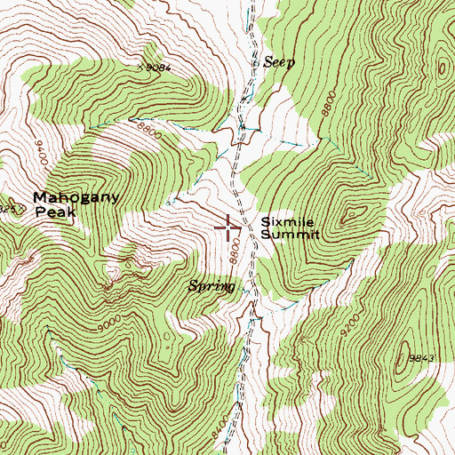 Topographic Map of Sixmile Summit, NV