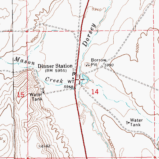 Topographic Map of Sixteenmile Creek, NV