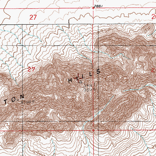 Topographic Map of Skeleton Hills, NV