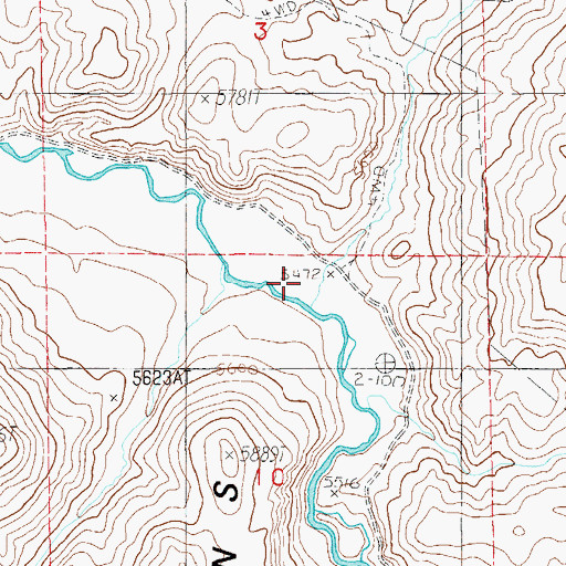 Topographic Map of Skull Creek, NV