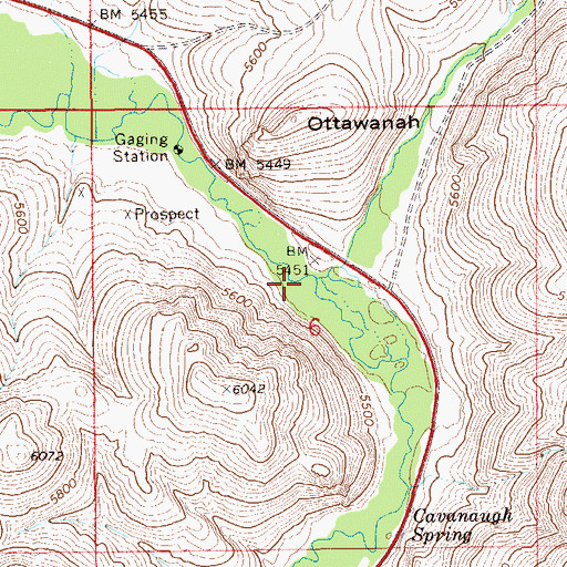 Topographic Map of Skull Creek, NV