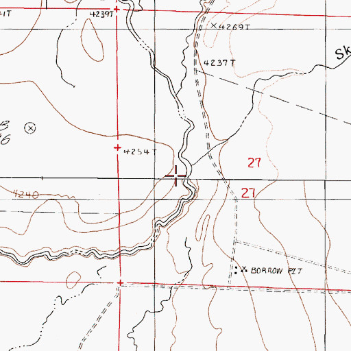 Topographic Map of Skull Creek, NV
