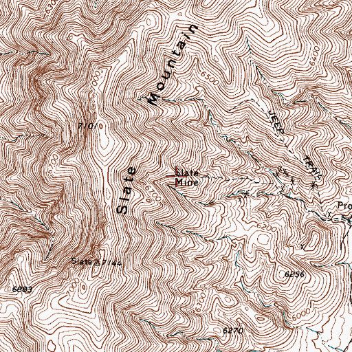 Topographic Map of Slate Mine, NV