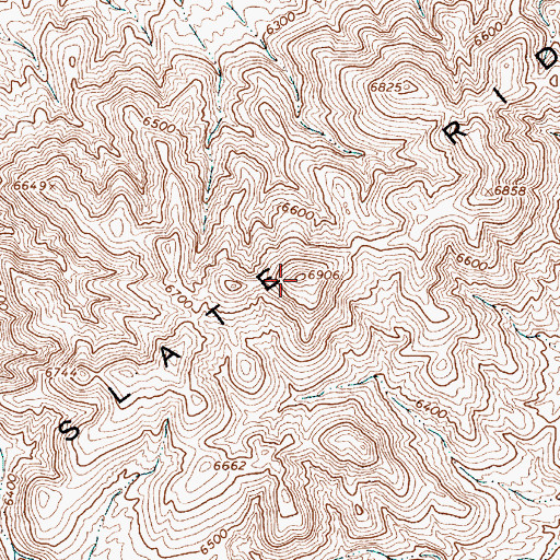 Topographic Map of Slate Ridge, NV