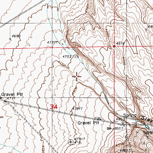 Topographic Map of Slaven Canyon, NV