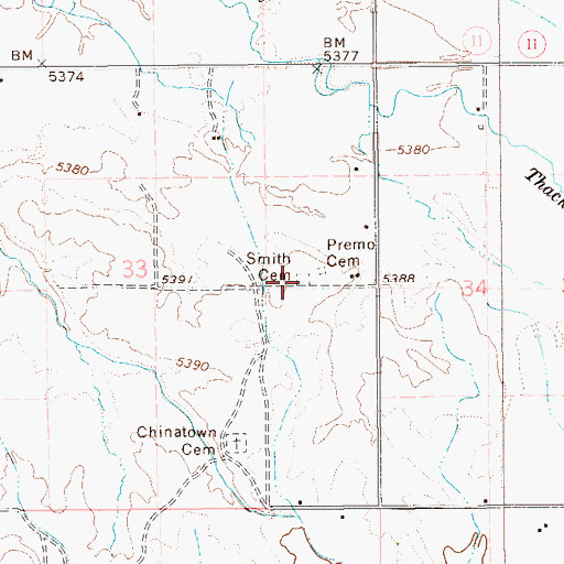Topographic Map of Smith Cemetery, NV