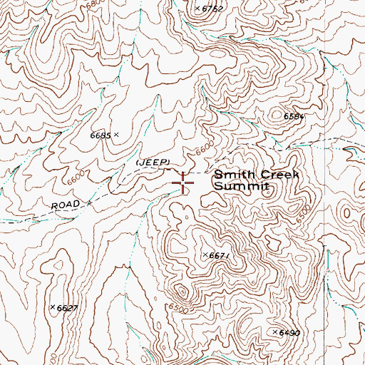 Topographic Map of Smith Creek, NV