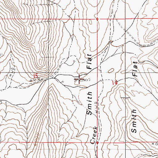 Topographic Map of Smith Flat, NV