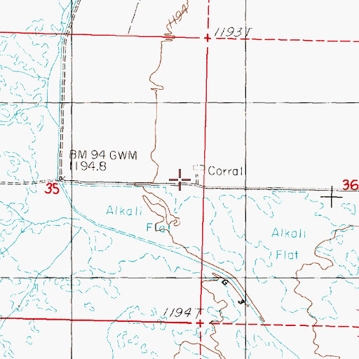 Topographic Map of Smith Ranch, NV
