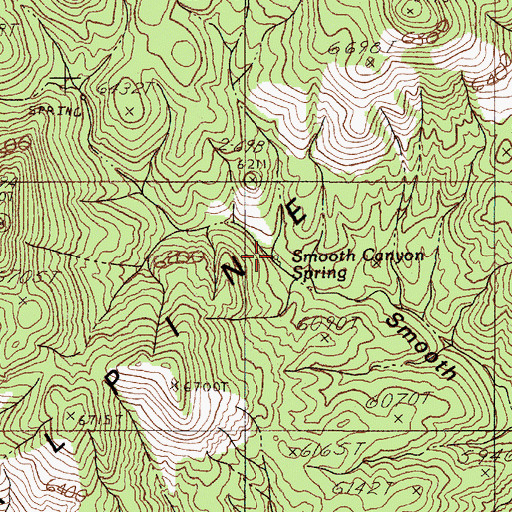 Topographic Map of Smooth Canyon Spring, NV