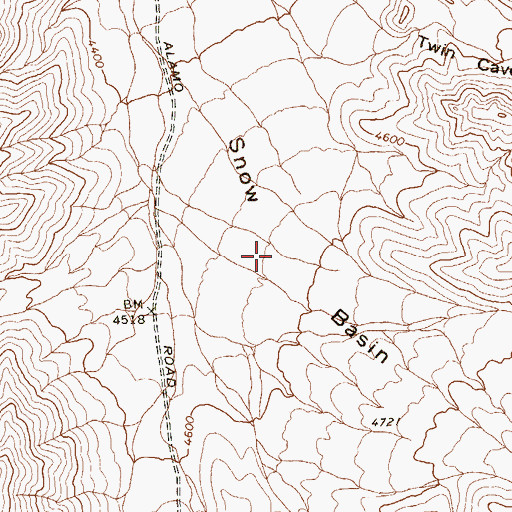 Topographic Map of Snow Basin, NV