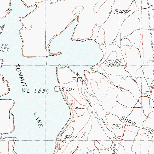 Topographic Map of Snow Creek, NV