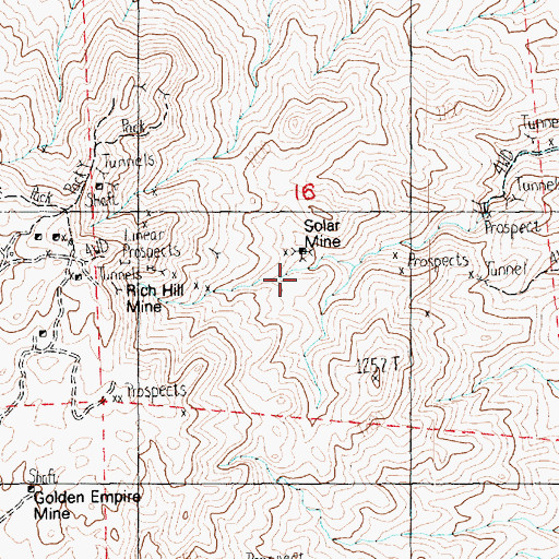 Topographic Map of Solar Mine, NV