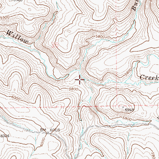 Topographic Map of Soldier Creek, NV