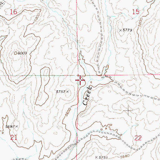 Topographic Map of Soldier Creek, NV