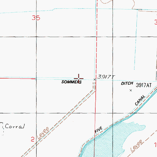 Topographic Map of Sommers Ditch, NV