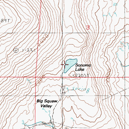 Topographic Map of Sonoma Lake, NV