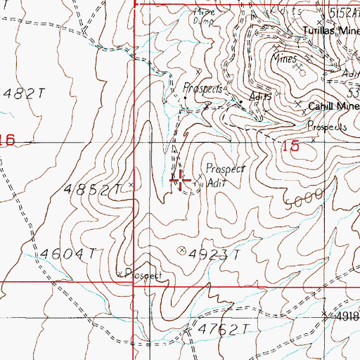 Topographic Map of Sonoma Mine, NV