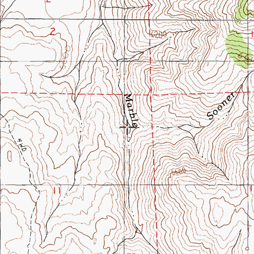 Topographic Map of Sooner Creek, NV