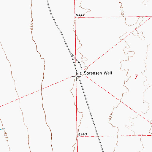 Topographic Map of Sorensen Well, NV