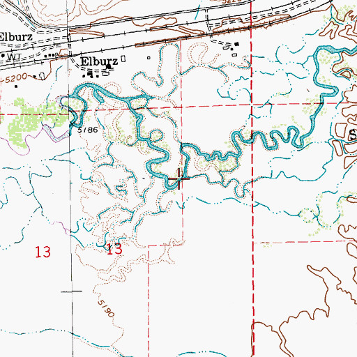 Topographic Map of South Branch Lamoille Creek, NV