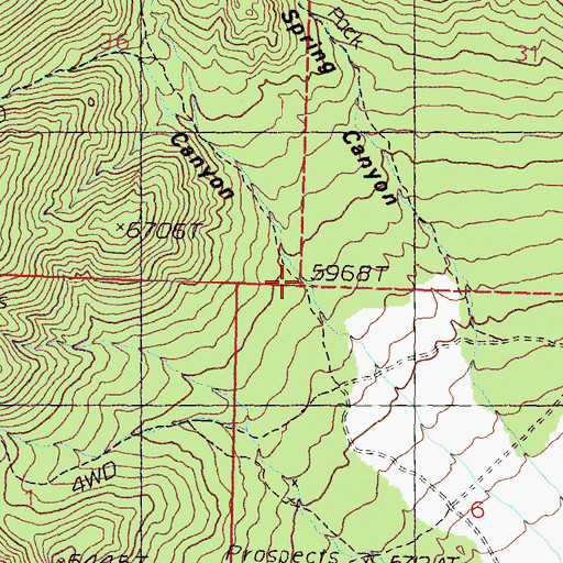 Topographic Map of South Camp Canyon, NV