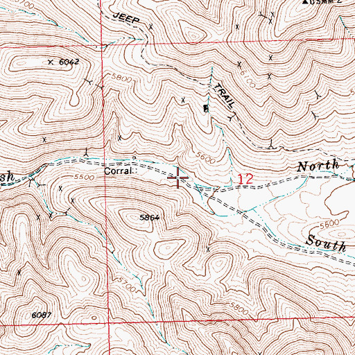 Topographic Map of South Fork Cedar Wash, NV