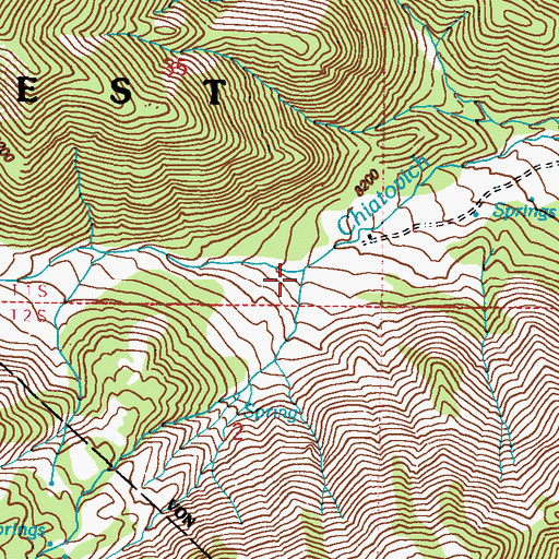 Topographic Map of South Fork Chiatovich Creek, NV