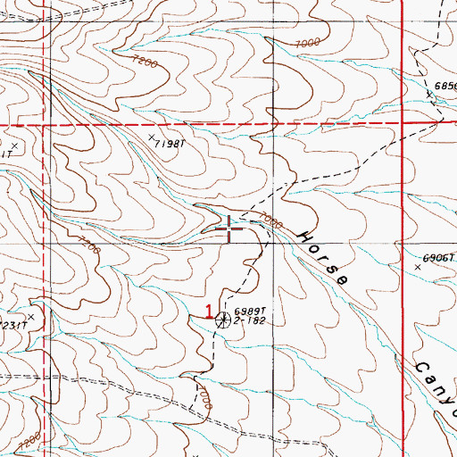 Topographic Map of South Fork Horse Canyon, NV