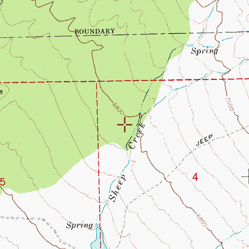 Topographic Map of South Fork Sheep Creek, NV
