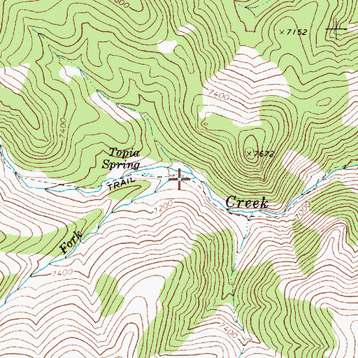 Topographic Map of South Fork Topia Creek, NV