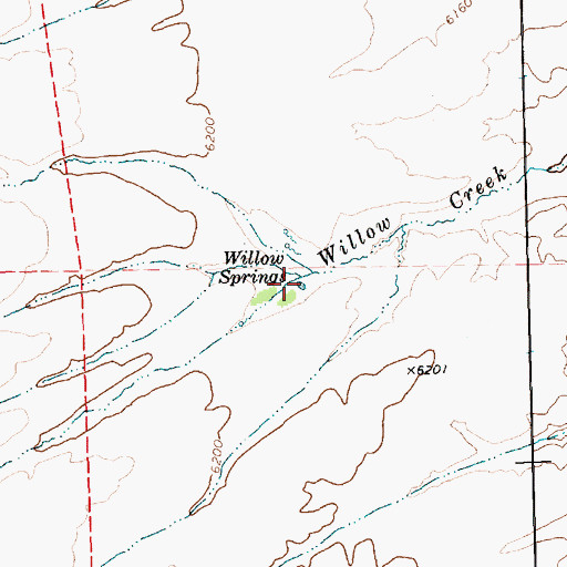 Topographic Map of South Fork Willow Creek, NV