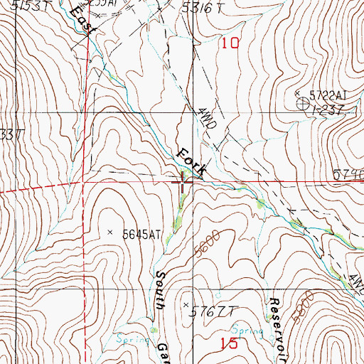 Topographic Map of South Garden Canyon, NV
