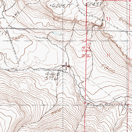 Topographic Map of South Hell Creek, NV