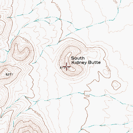 Topographic Map of South Kidney Butte, NV