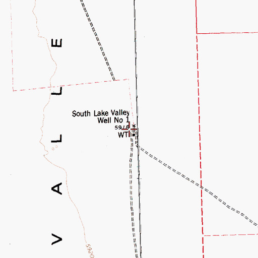 Topographic Map of South Lake Valley Well Number One, NV