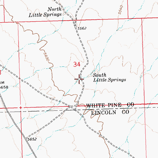 Topographic Map of South Little Springs, NV