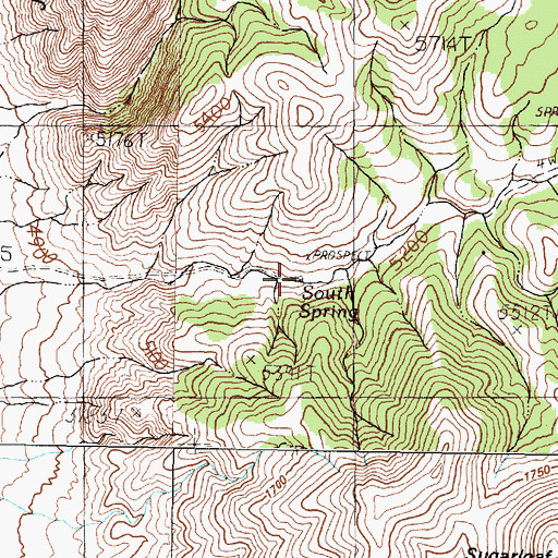 Topographic Map of South Spring, NV