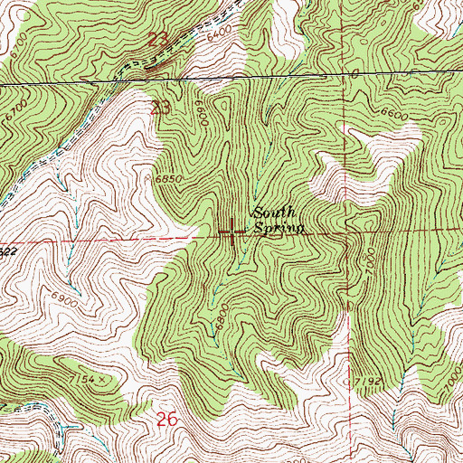 Topographic Map of South Spring, NV